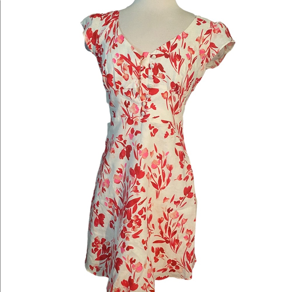 Banana republic floral linen dress sz-0